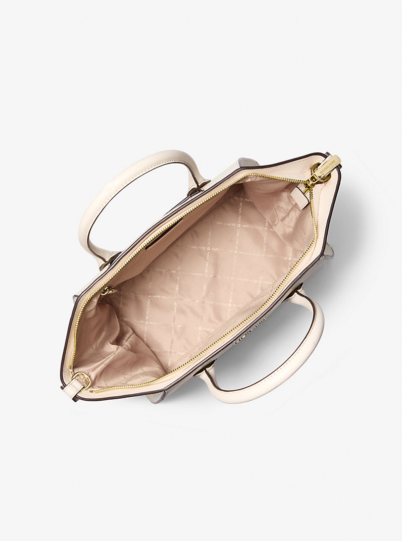 Michael Kors Avril Large Leather and Suede Satchel