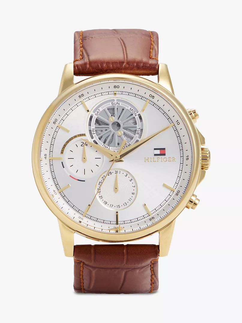 Tommy Hilfiger 44MM Leather Strap Multifunction Watch