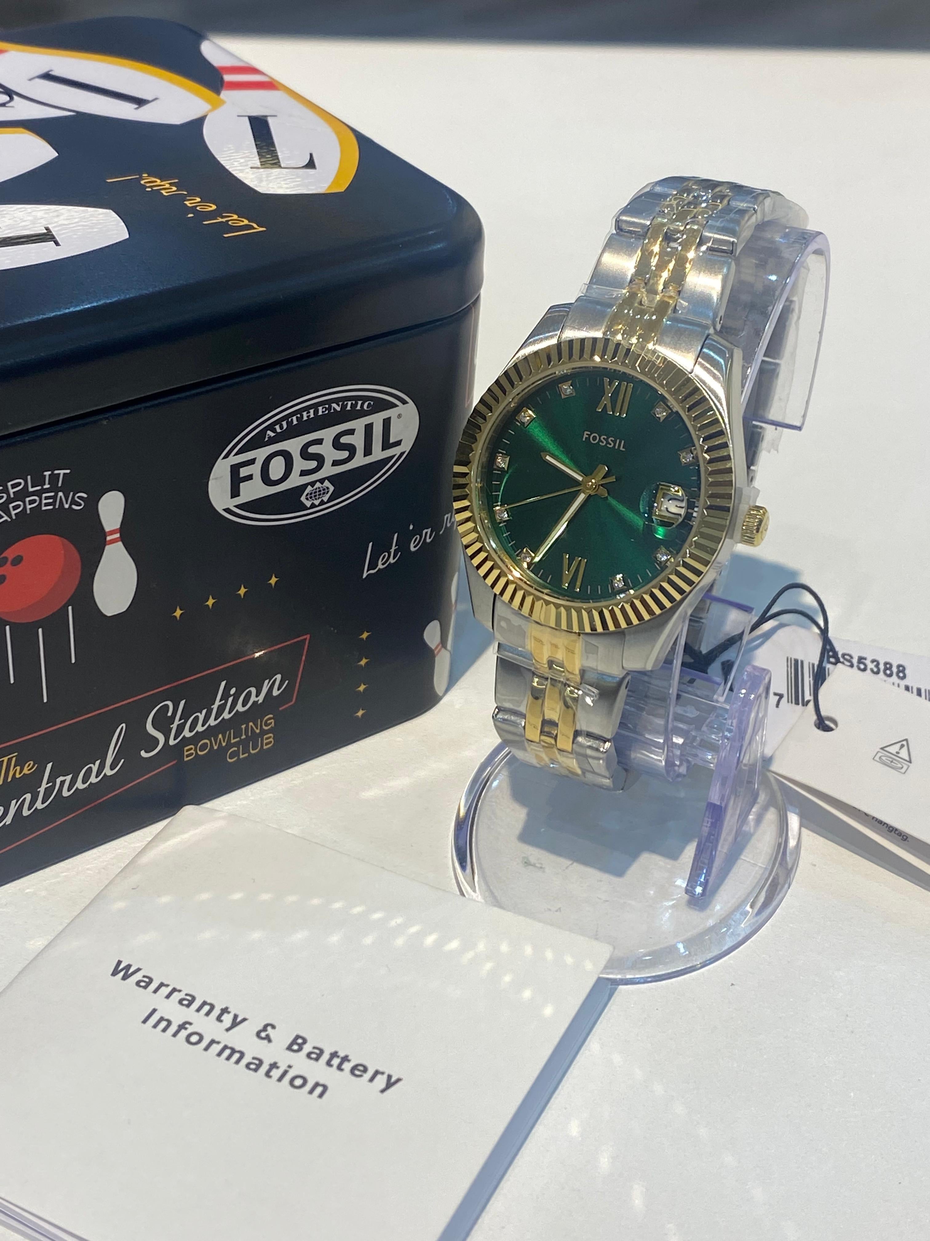 Fossil Scarlette Three-Hand Date Two-Tone Stainless Steel Watch