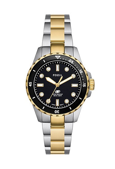 Fossil Fossil Blue Dive Three-Hand Two-Tone Stainless Steel Watch