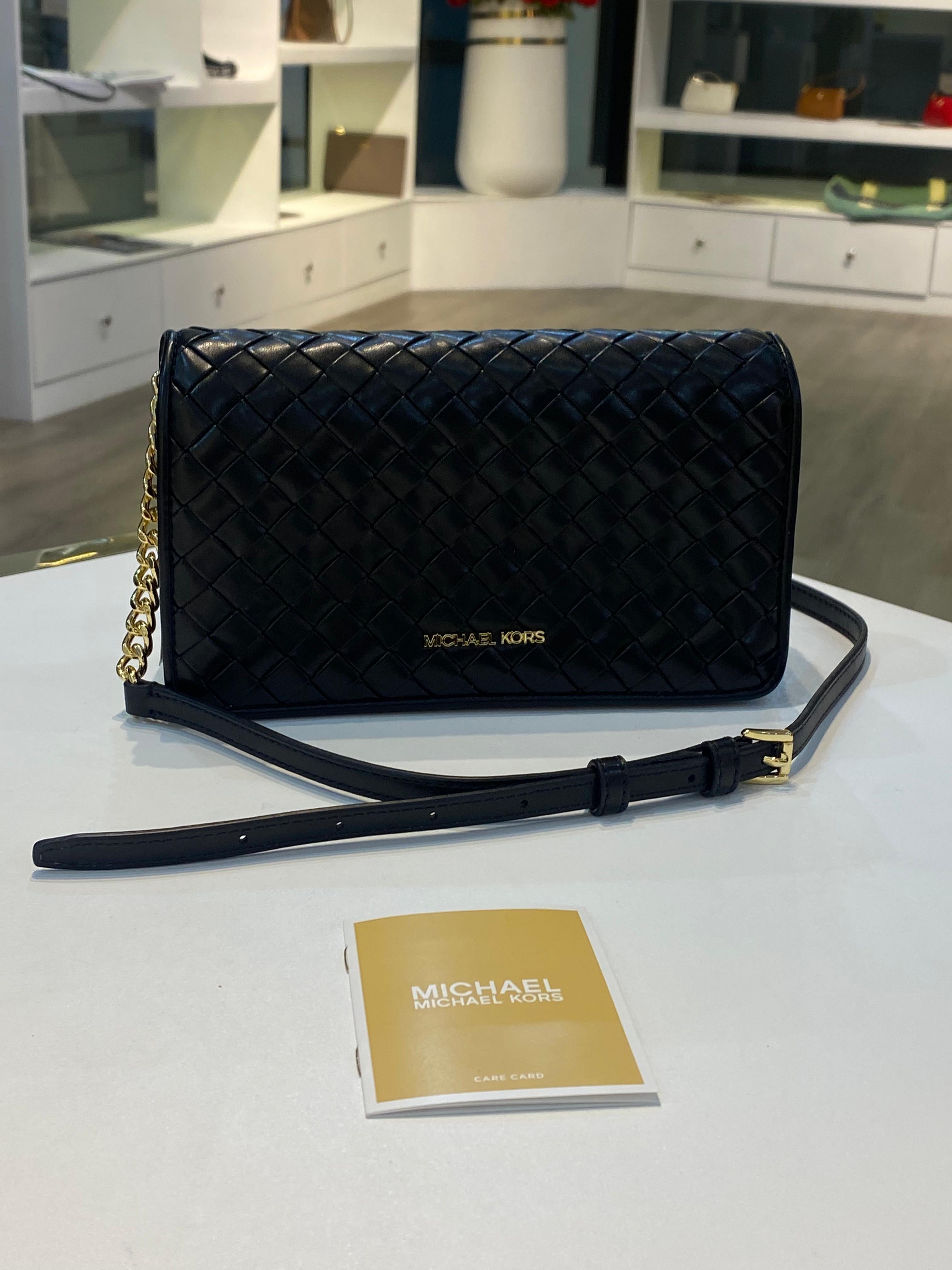 Michael Kors Jet Set Medium Woven Crossbody Bag