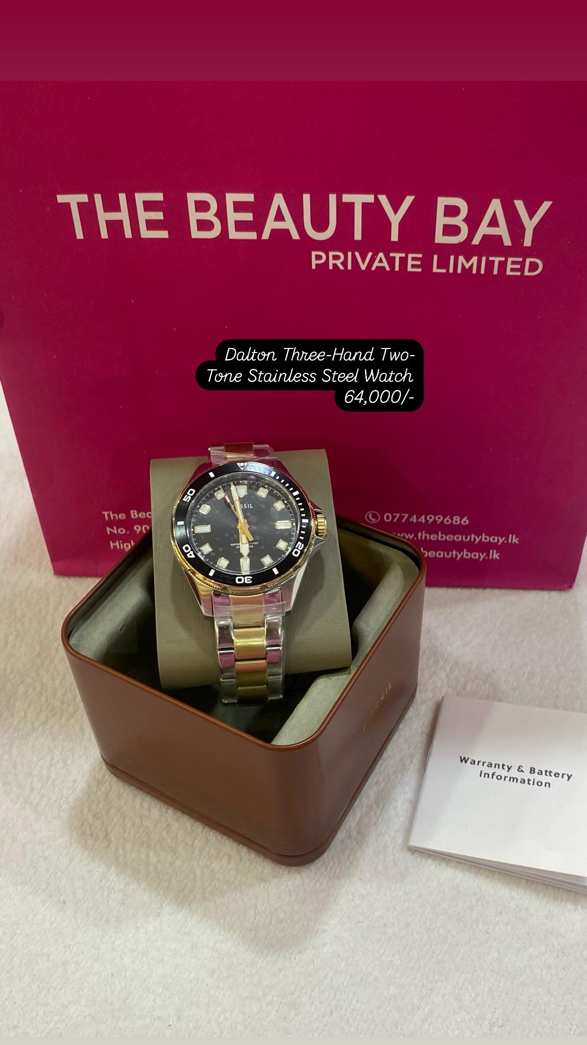 Fossil Dalton Three-Hand Two-Tone Stainless Steel Watch