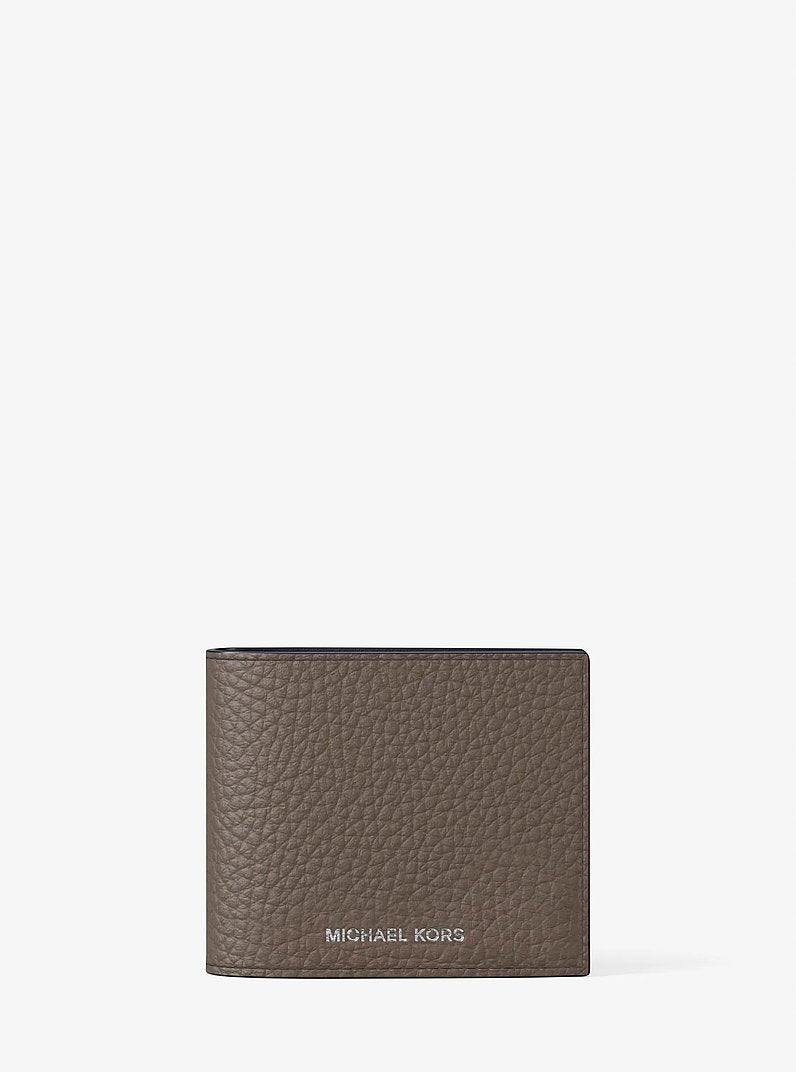 Michael Kors Cooper Pebbled Leather Billfold Wallet With Coin Pouch