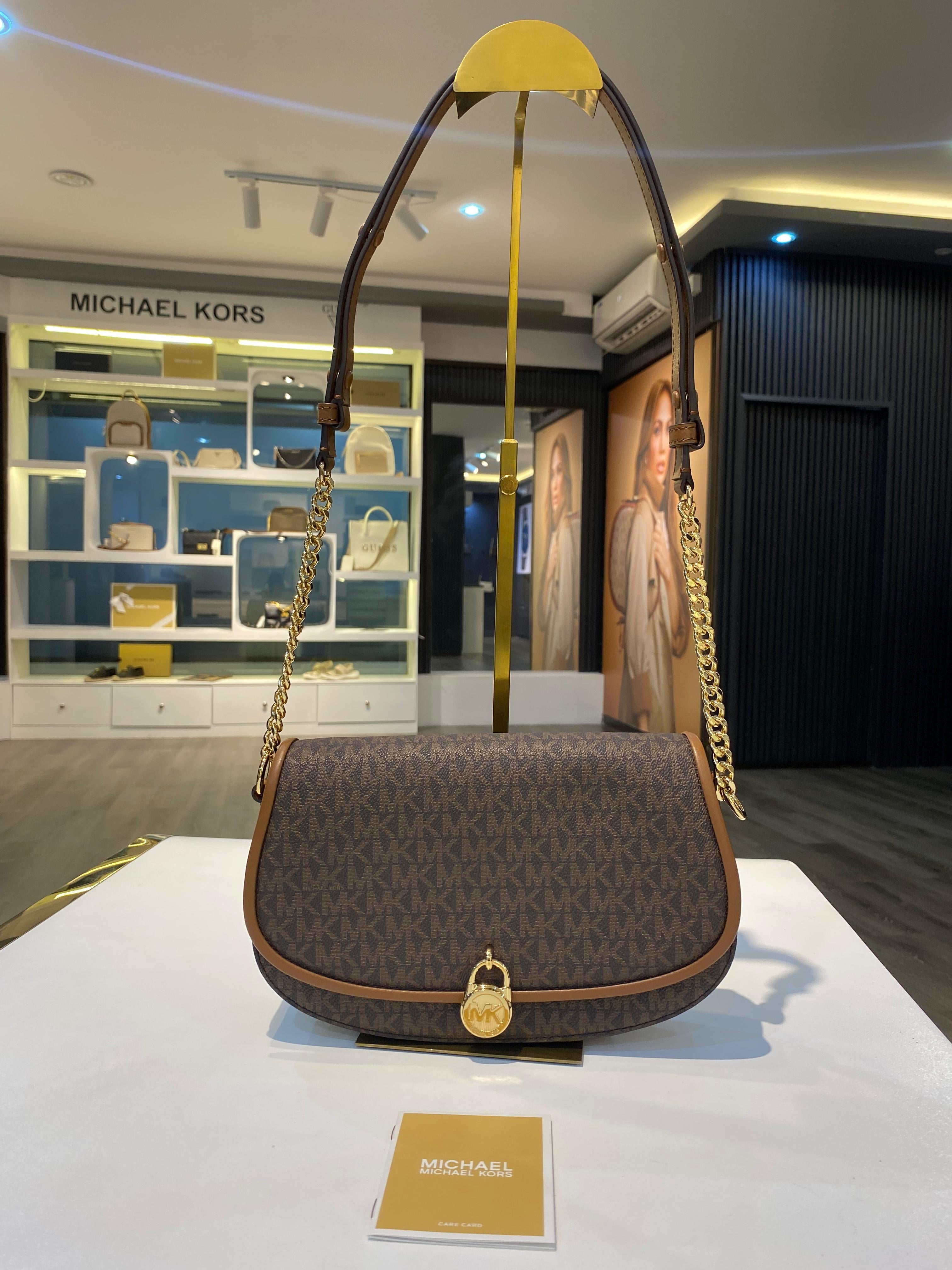 Michael Kors Mila Medium Signature Logo Messenger Bag