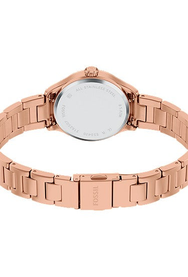 Fossil Gilmore Three-Hand Rose Gold-Tone Stainless Steel Watch
