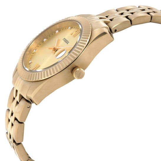 Fossil Scarlette Quartz Gold Dial Ladies Watch
