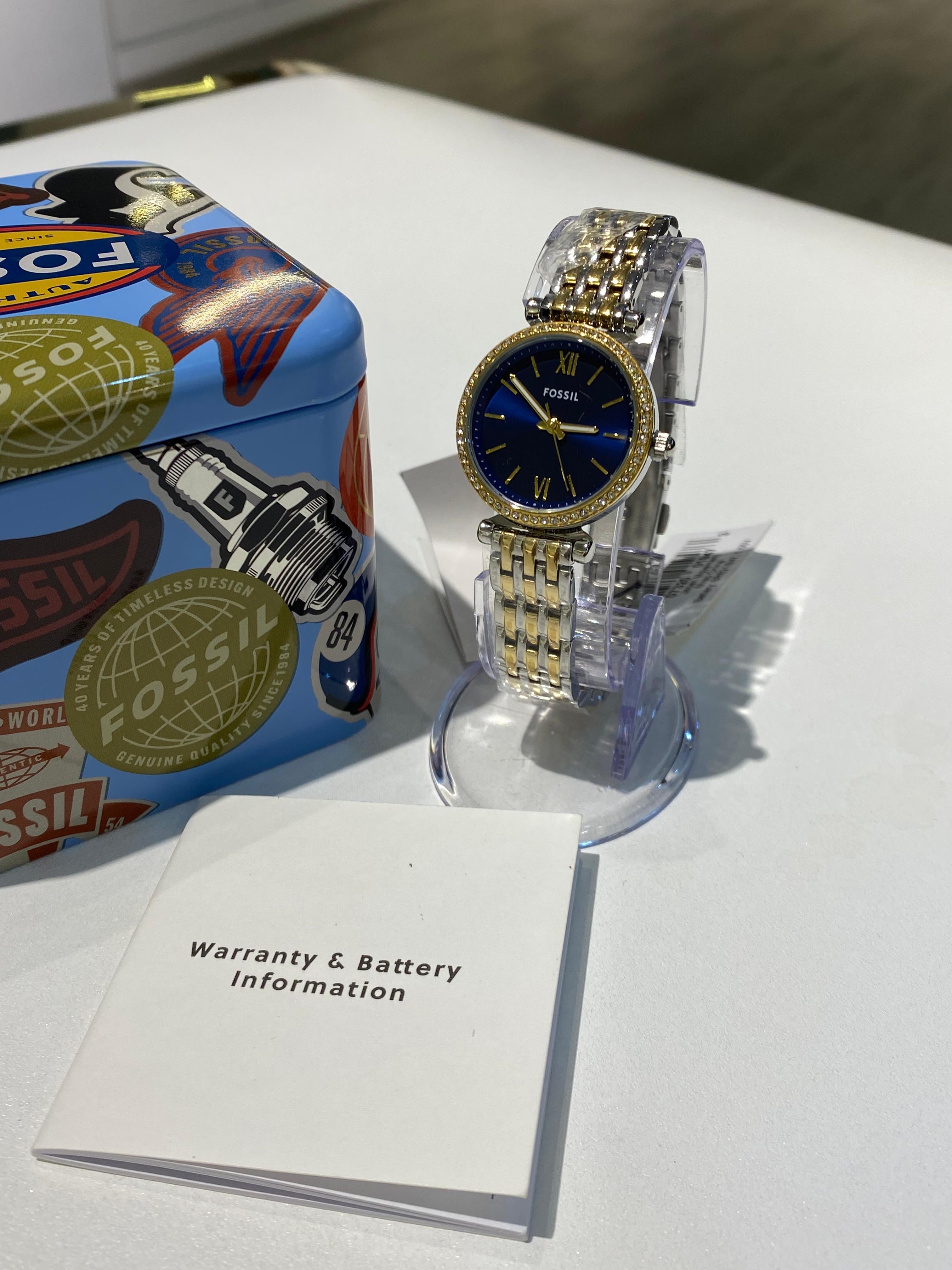 Fossil Carlie Mini Three-Hand Two-Tone Stainless Steel Watch