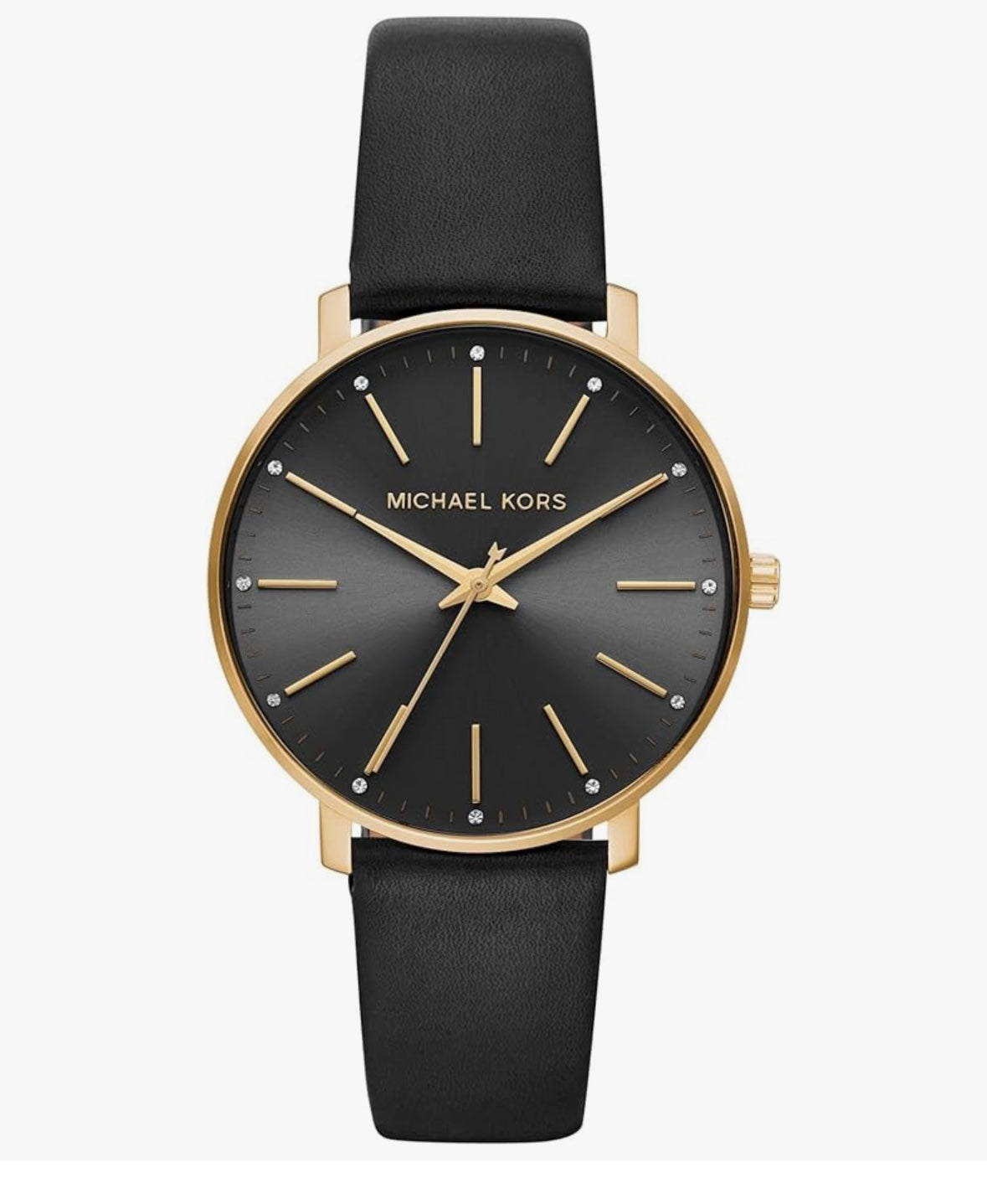 Michael Kors Pyper gold tone leather belt watch