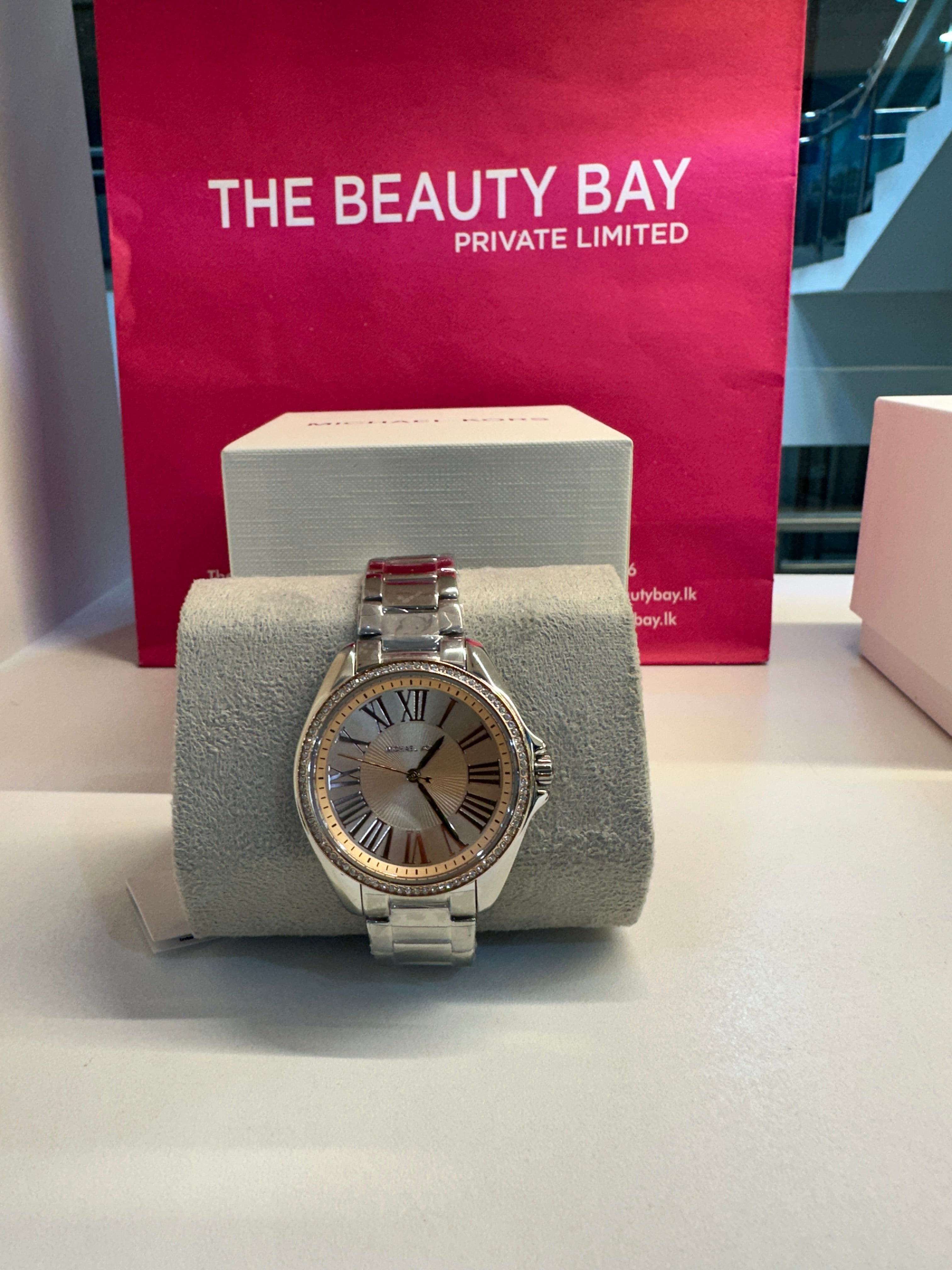 Michael Kors Kaycie Pavé Silver-Tone Watch