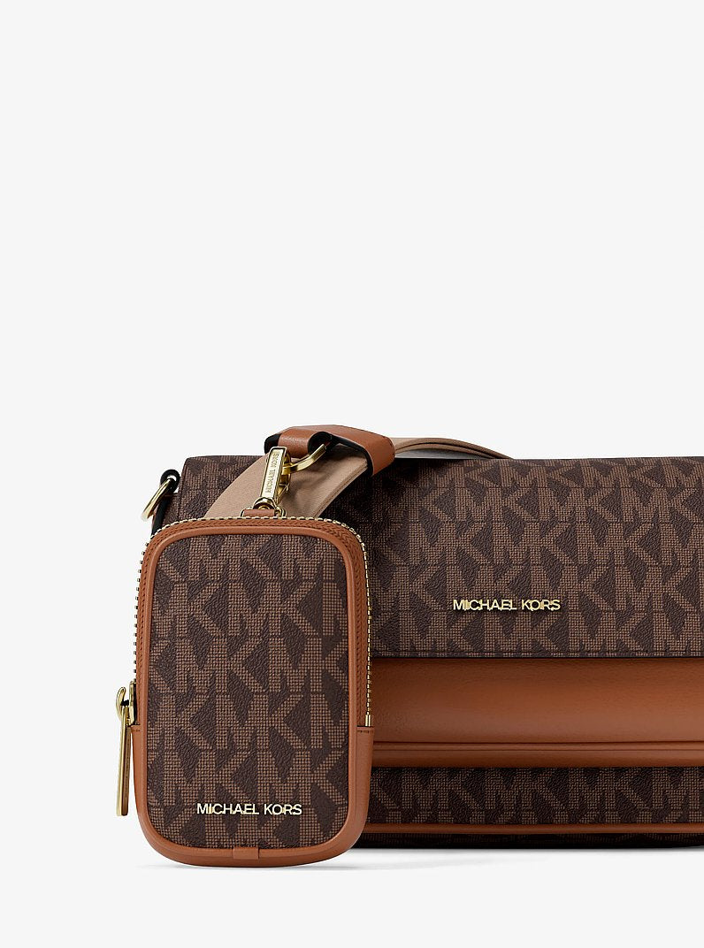 Michael Kors Jet Set Travel Small Signature Logo Crossbody Bag With Pouch