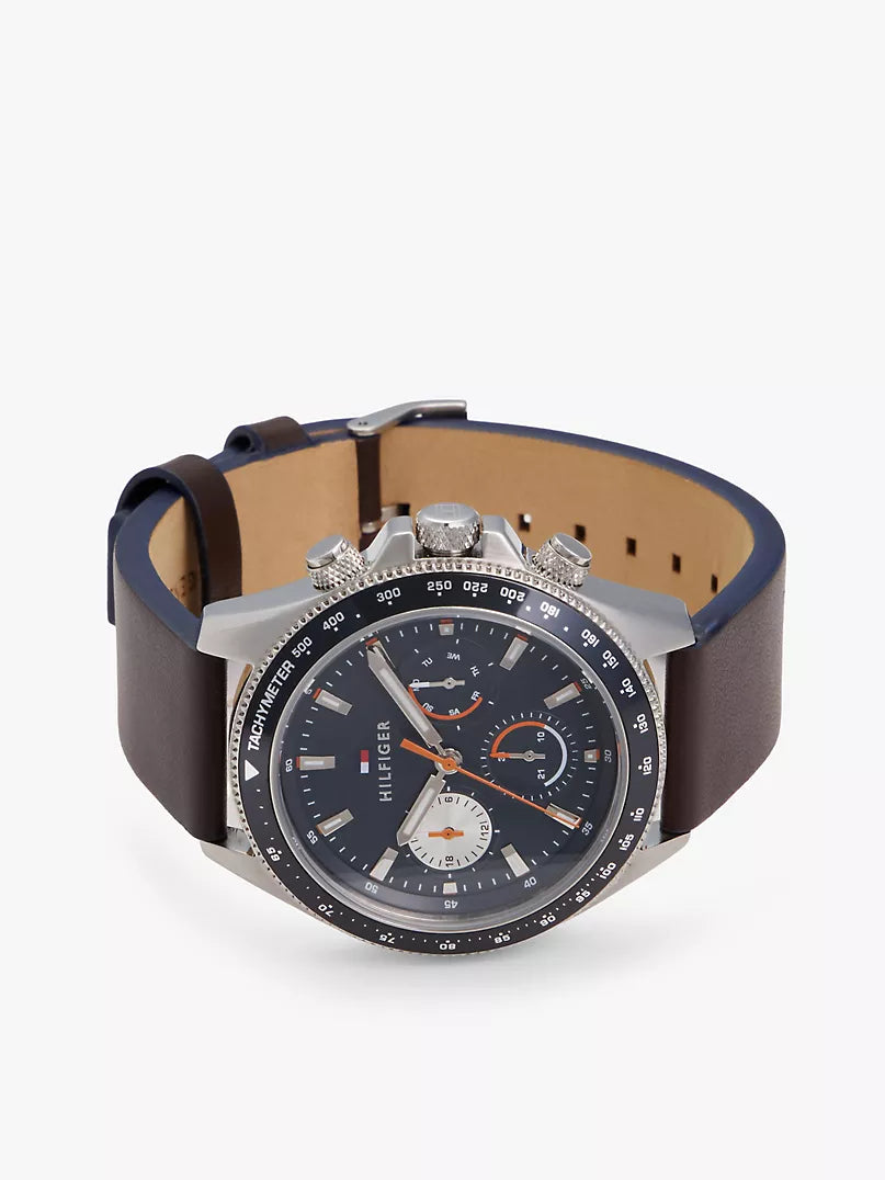 Tommy Hilfiger 46MM Leather Multifunction Sport Watch