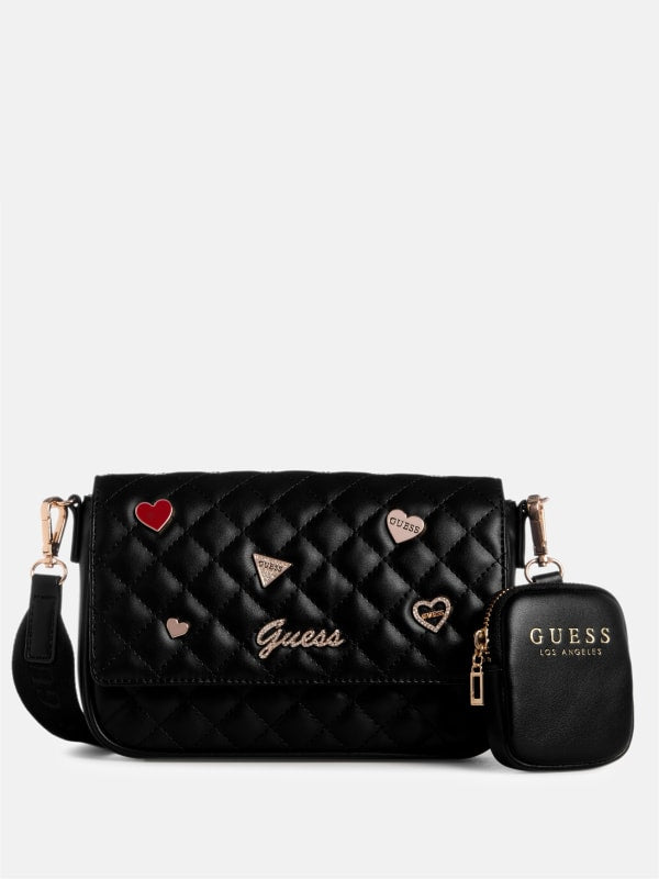 Guess Lawthorn Logo Charm Quilted Crossbody