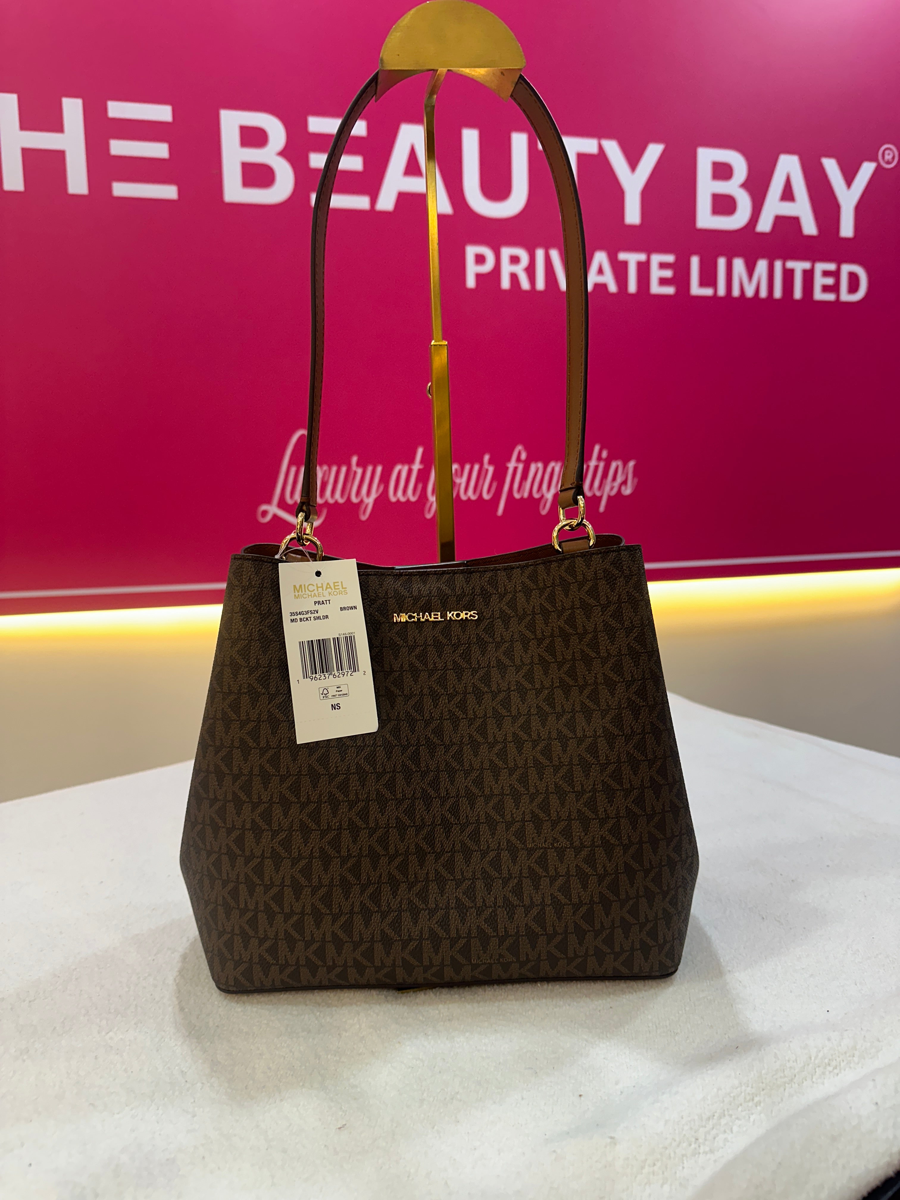 Michael Kors Pratt Medium Signature Logo Shoulder Bag