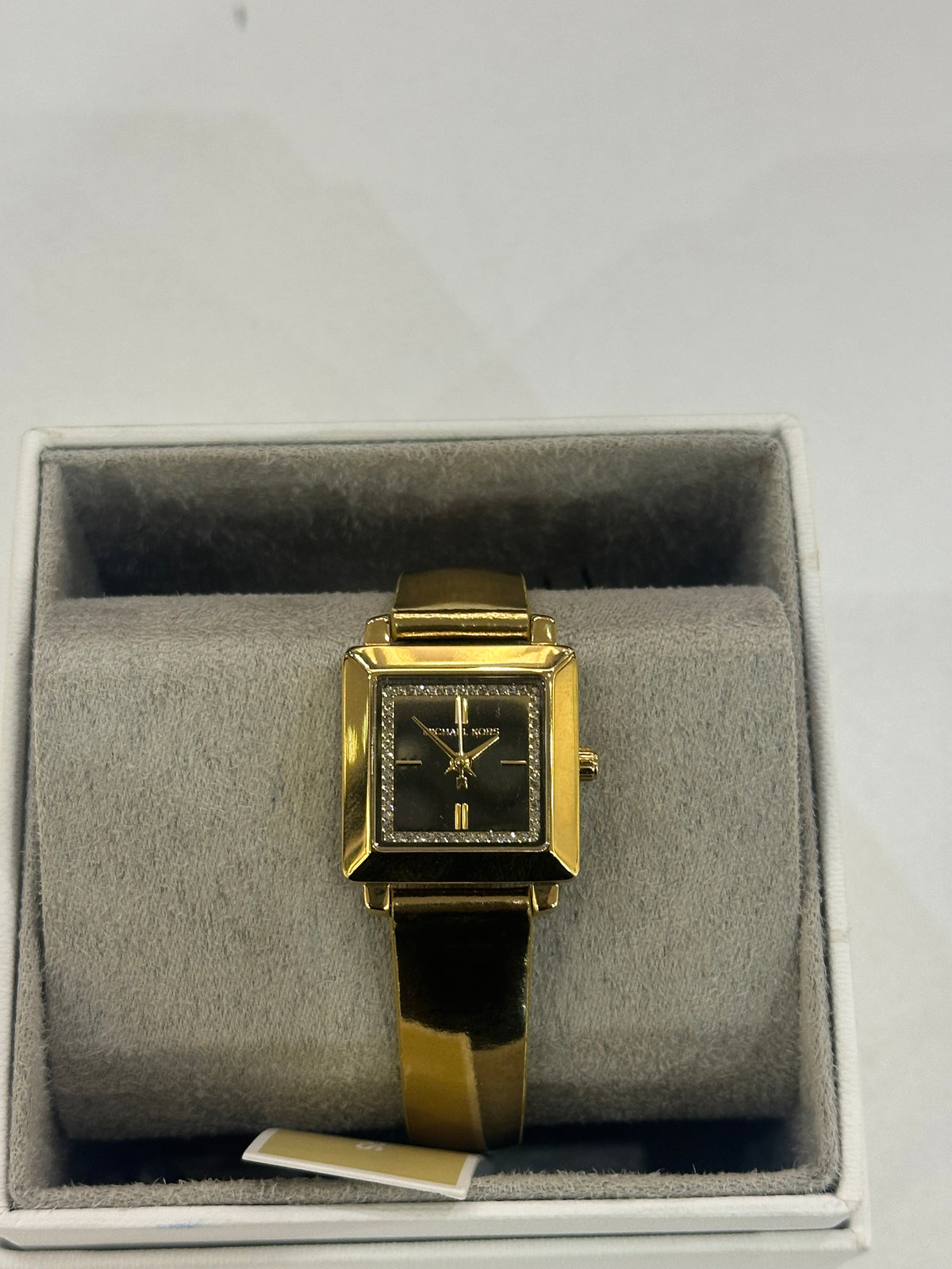 Michael Kors Mini Gwynn Pavé Gold-Tone and Leather Watch
