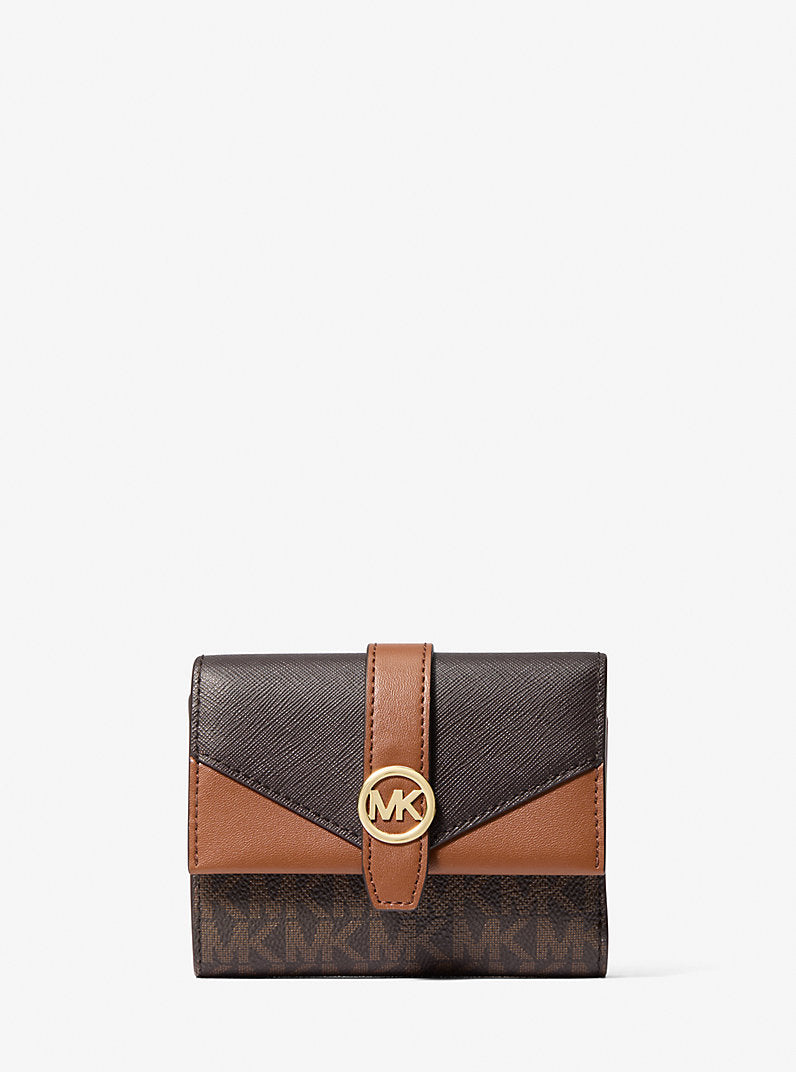 Michael Kors Greenwich Medium Signature Logo Trifold Wallet