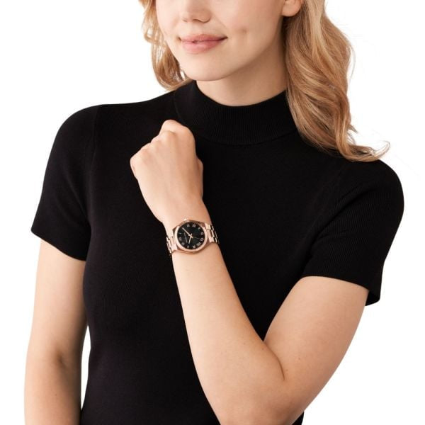 Michael Kors Lennox Quartz Black Dial Ladies Watch