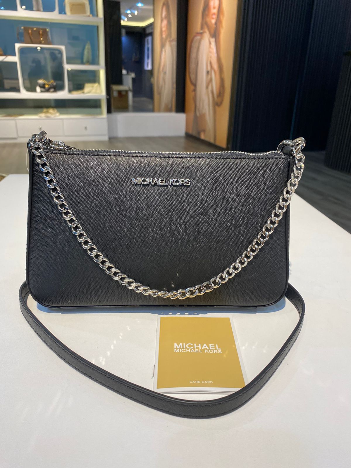 Micheal Kors Jet Set Medium Saffiano Leather Crossbody Bag