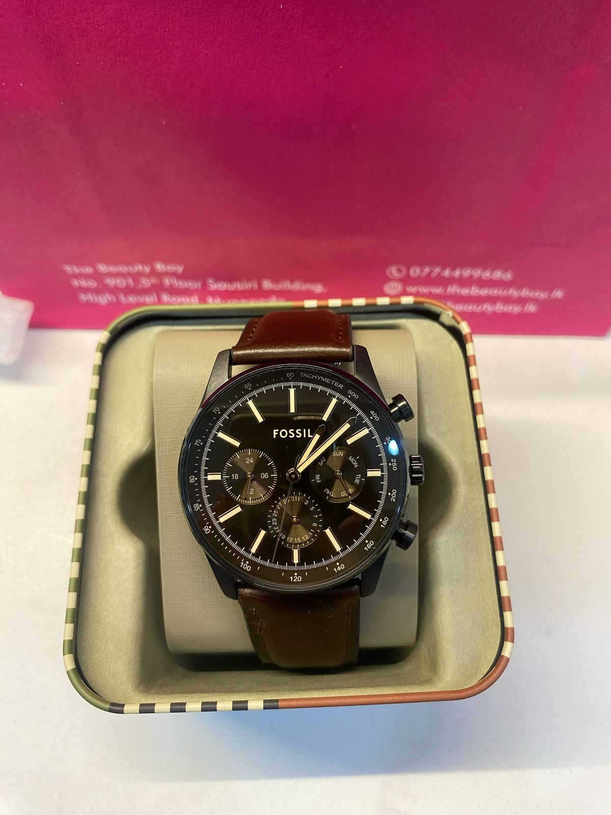 Fossil Sullivan Multifunction Brown Leather Watch