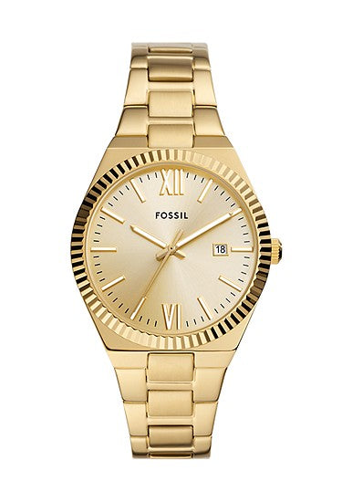 Fossil Scarlette Quartz Gold Dial Ladies Watch