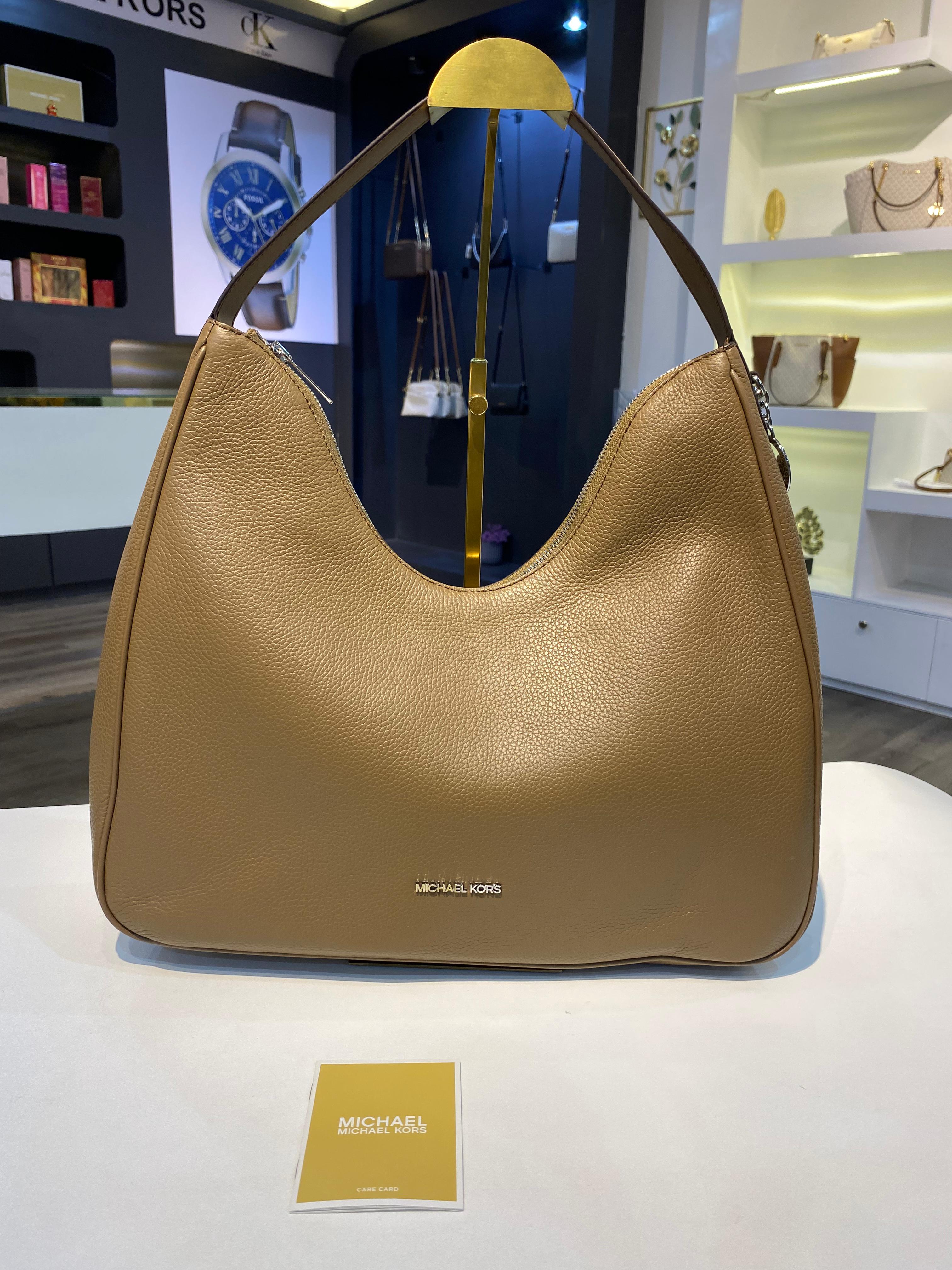 Michael Kors Nayla Medium Pebbled Leather Hobo Shoulder Bag