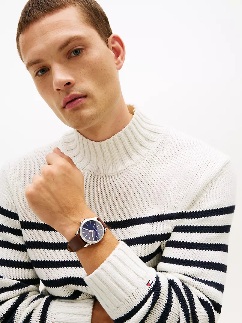Tommy Hilfiger 43MM Leather Strap Sport Watch
