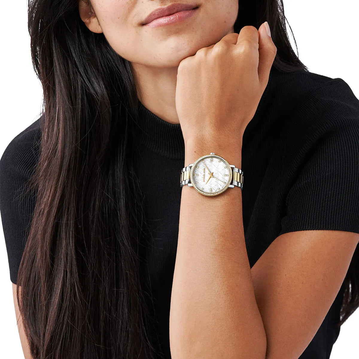 Michael Kors Pyper Quartz Crystal White Dial Ladies Watch
