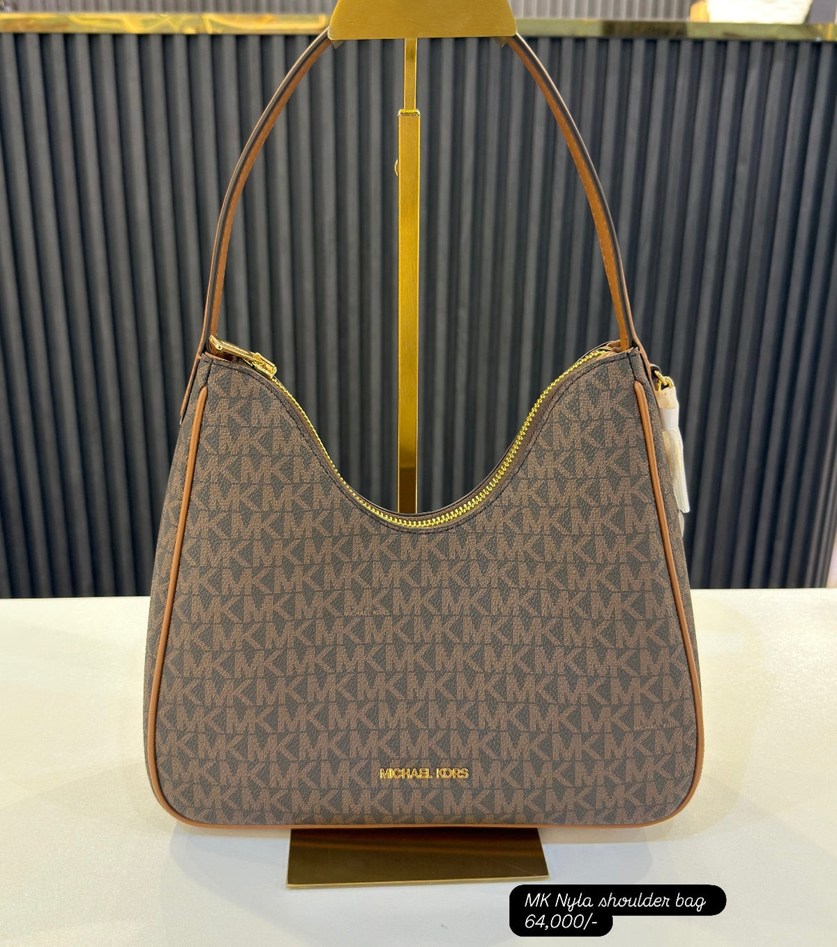 Michael Kors Nayla Small Signature Logo Hobo Shoulder Bag