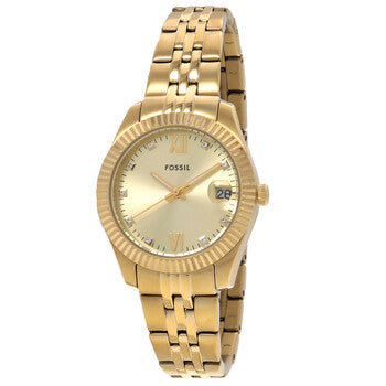Fossil Scarlette Quartz Gold Dial Ladies Watch