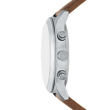 Fossi Bennett 45mm Multifunction Brown Leather Watch
