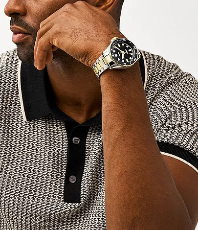 Fossil Dalton Three-Hand Two-Tone Stainless Steel Watch
