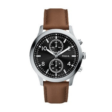 Fossi Bennett 45mm Multifunction Brown Leather Watch