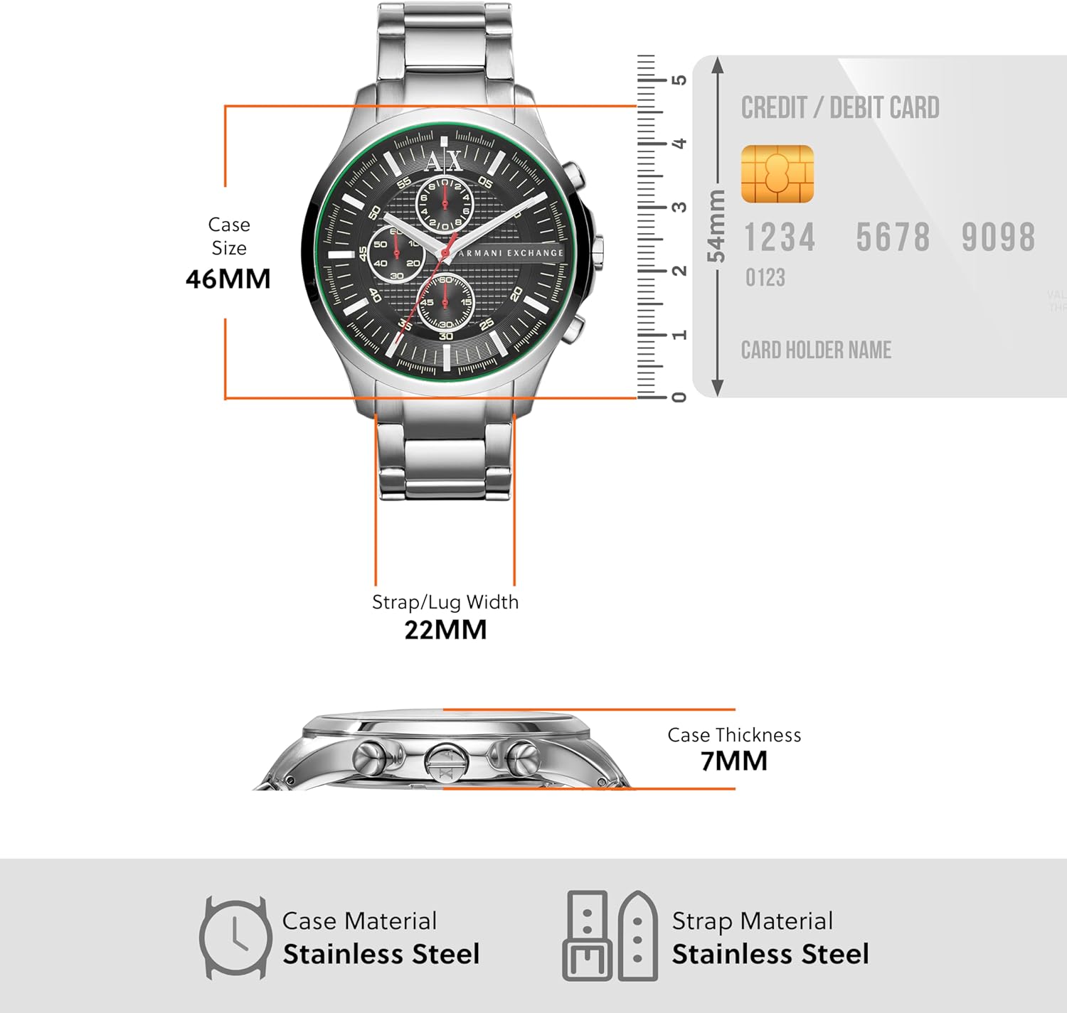 AX Men's Analog Quartz Bracelet Watch, 46mm
