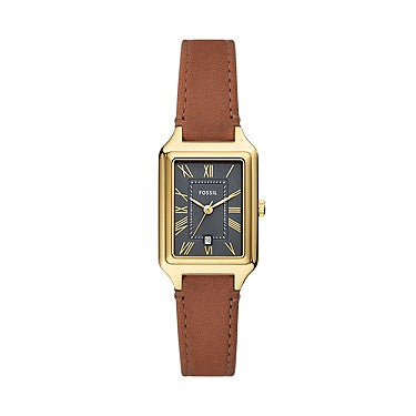 Fossil Raquel 23mm Three-Hand Date Medium Brown Leather Watch