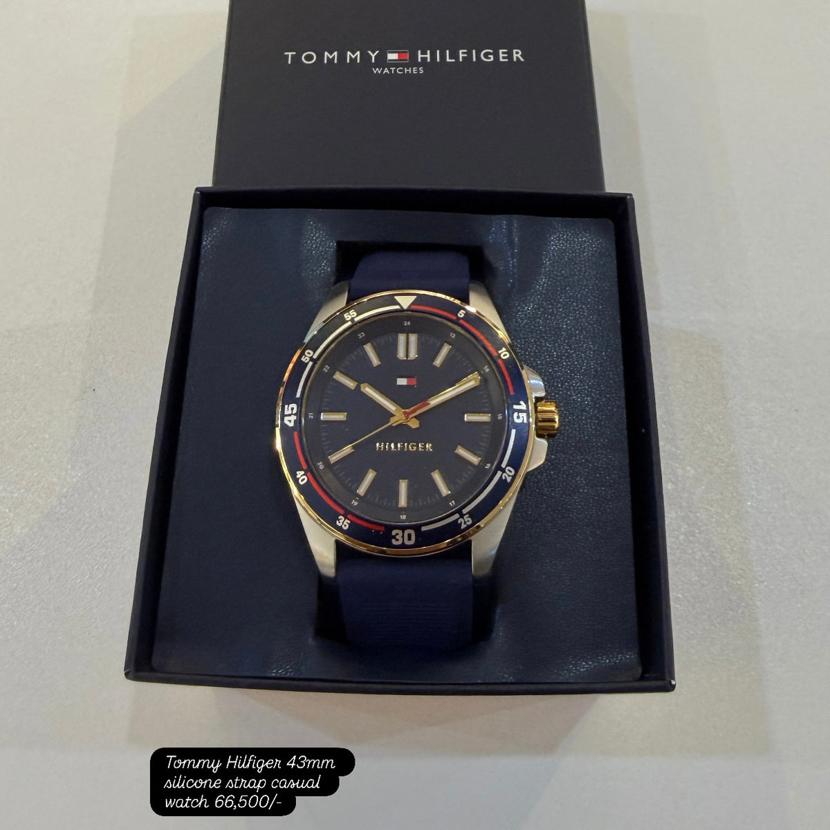 Tommy Hilfiger 44MM Silicone Strap Casual Nautical Watch