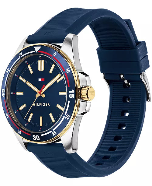 Tommy Hilfiger 44MM Silicone Strap Casual Nautical Watch