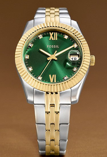 Fossil Scarlette Three-Hand Date Two-Tone Stainless Steel Watch
