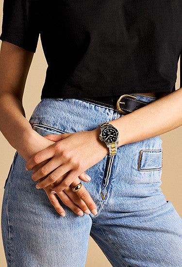 Fossil Fossil Blue Dive Three-Hand Two-Tone Stainless Steel Watch