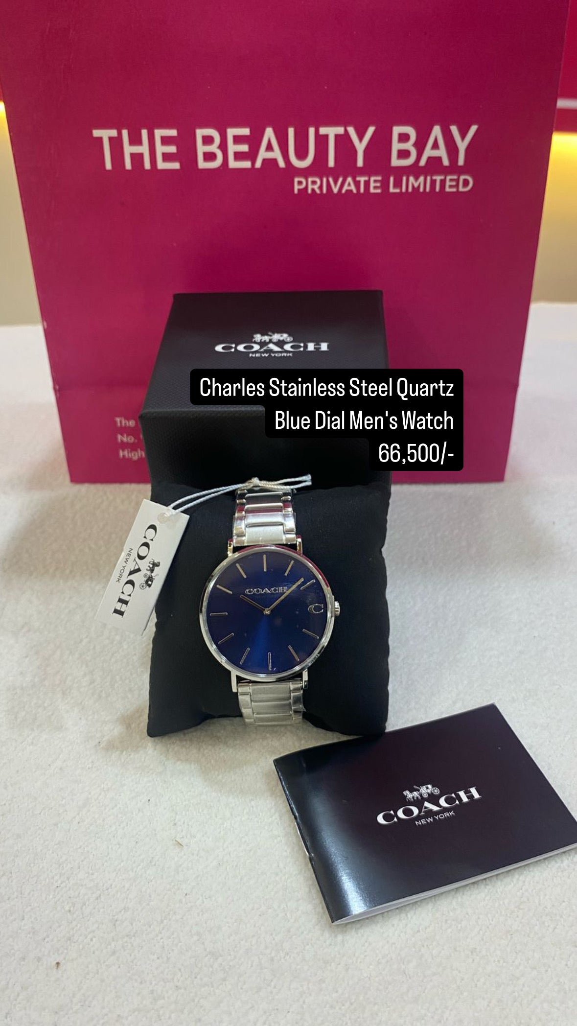 Coach Charles Stainless Steel Quartz Blue Dial Men's Watch