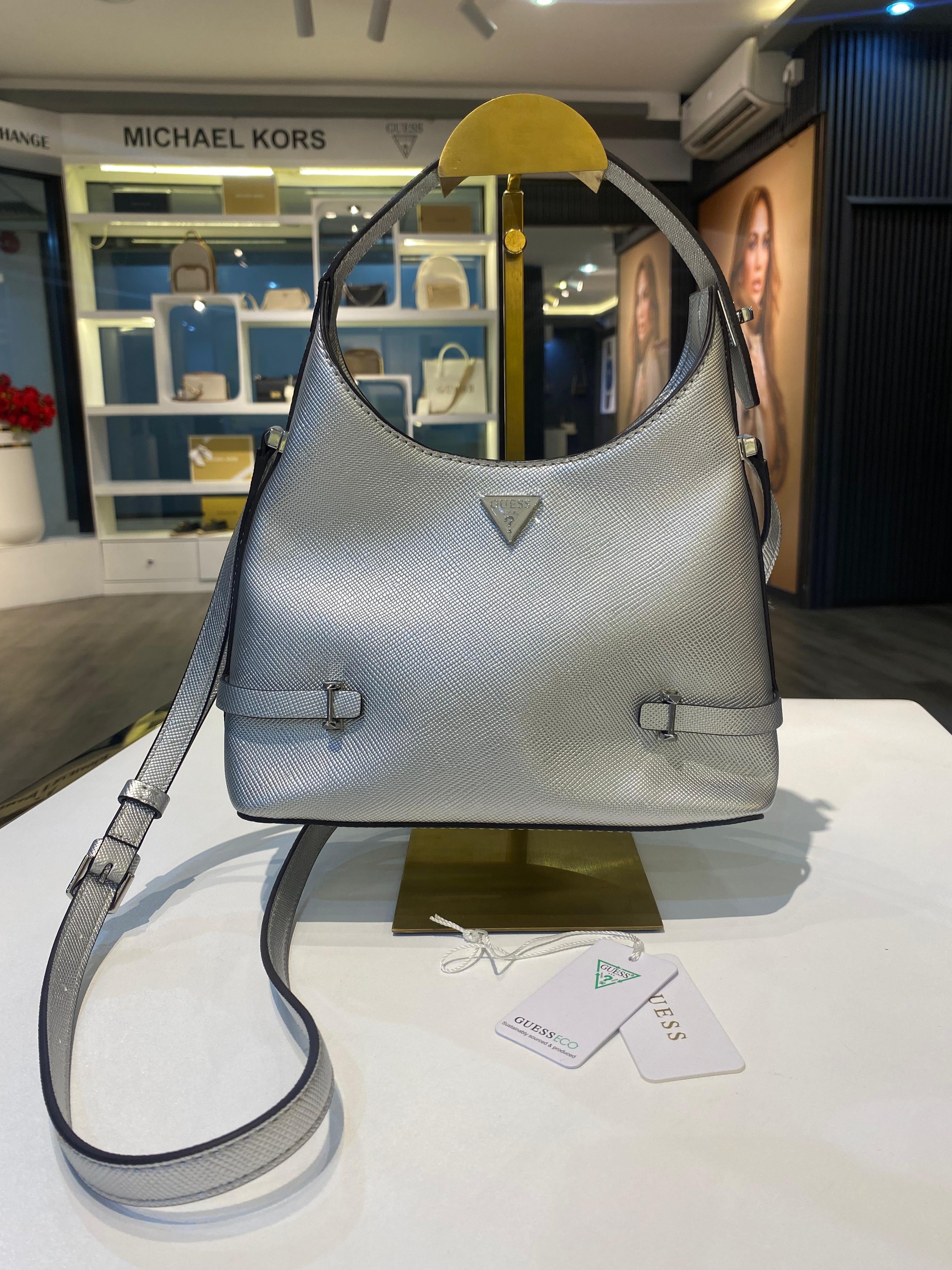 Guess Rosalba Small Metallic Hobo Crossbody