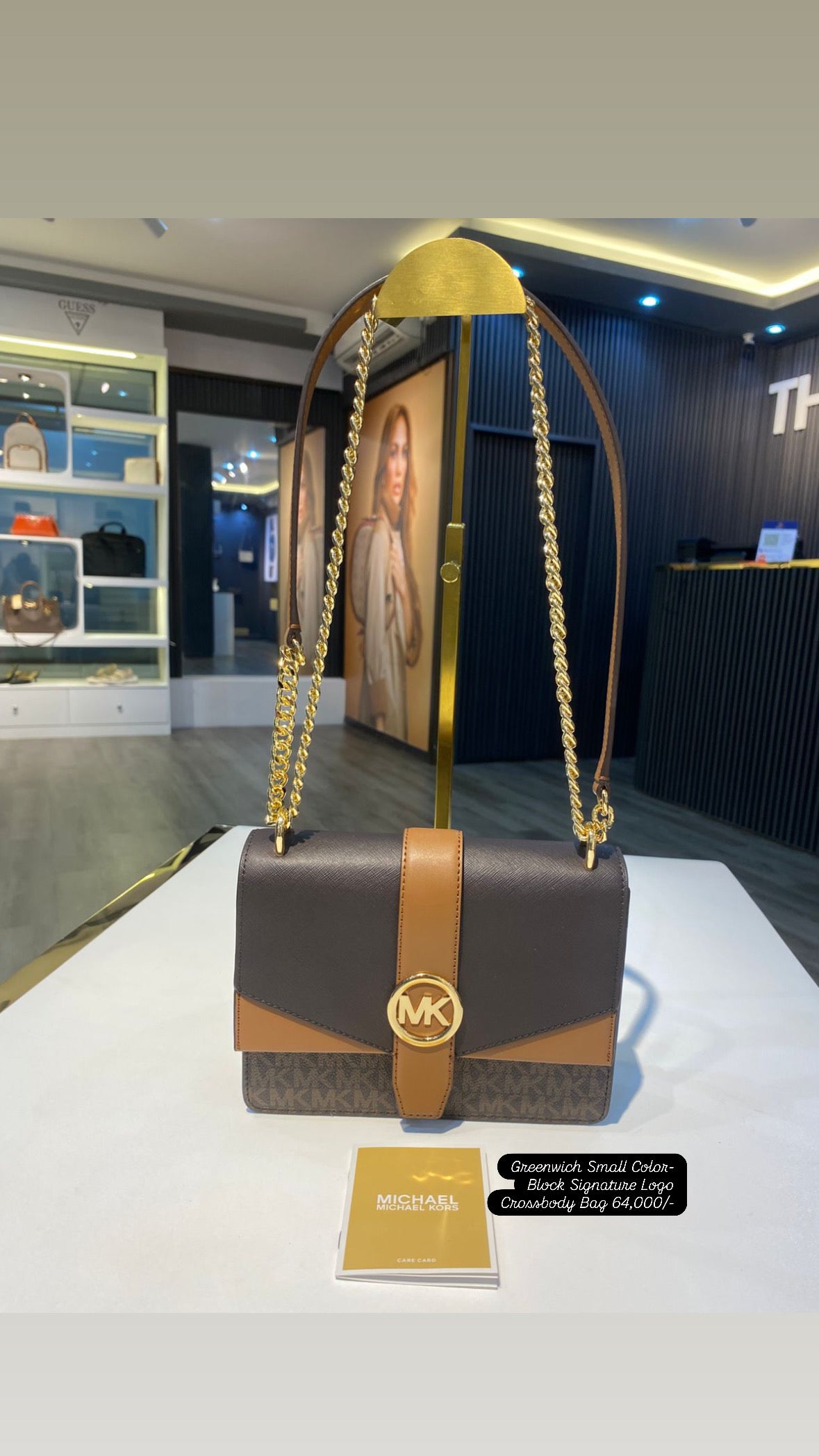 MK Greenwich Small Color-Block Signature Logo Crossbody Bag