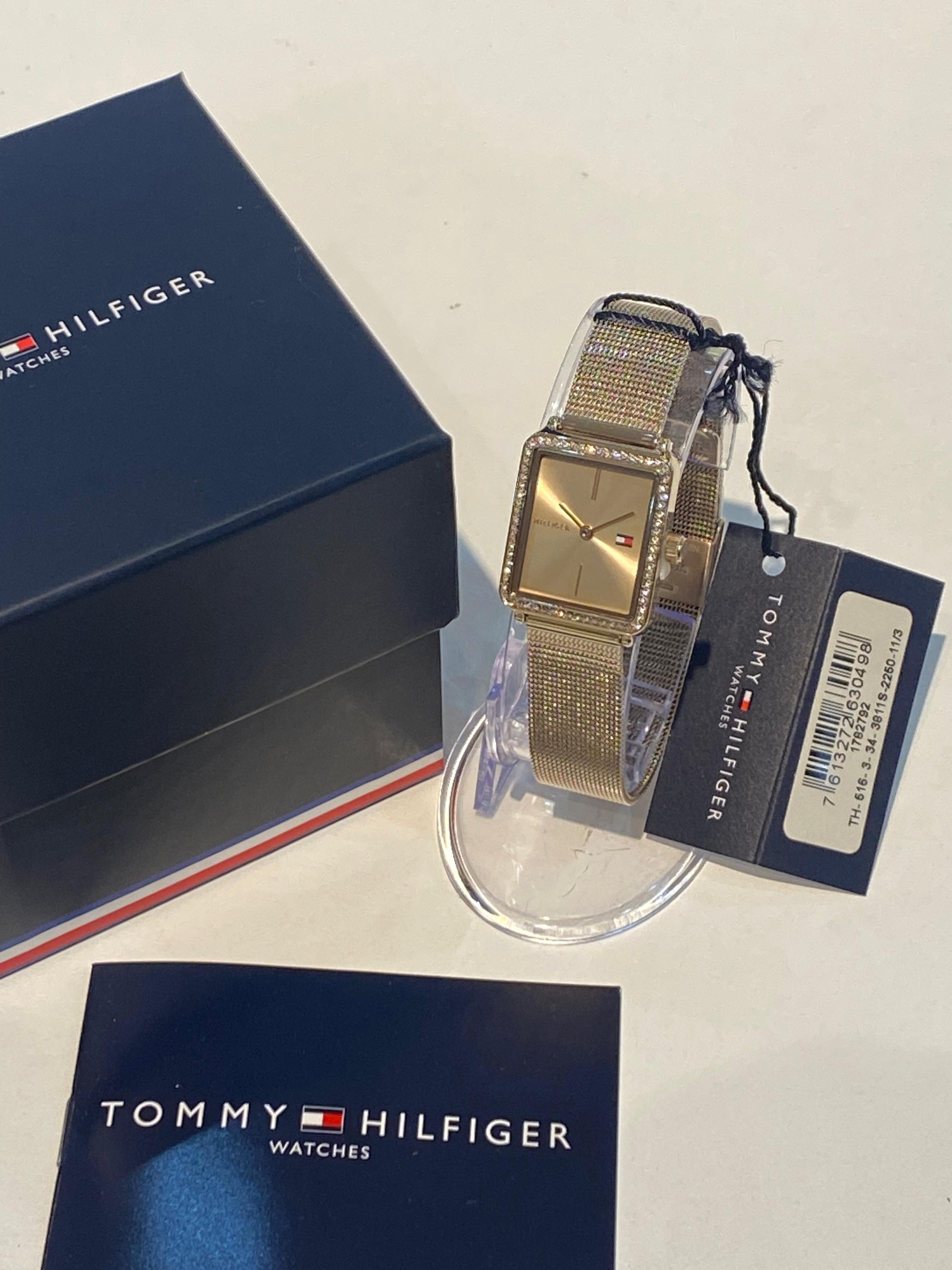 Tommy Hilfiger 21.3MM Crystal Accent Square Dial Watch