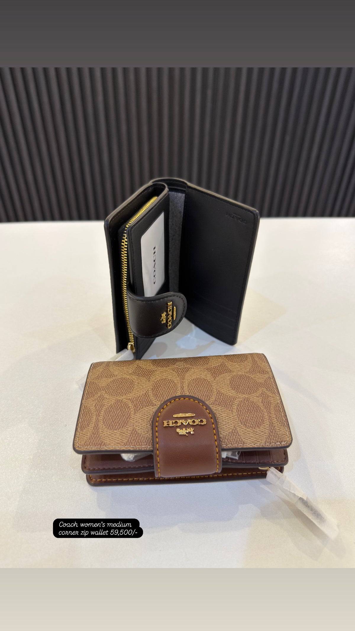 Coach Medium Corner Zip Wallet In Signature Canvas