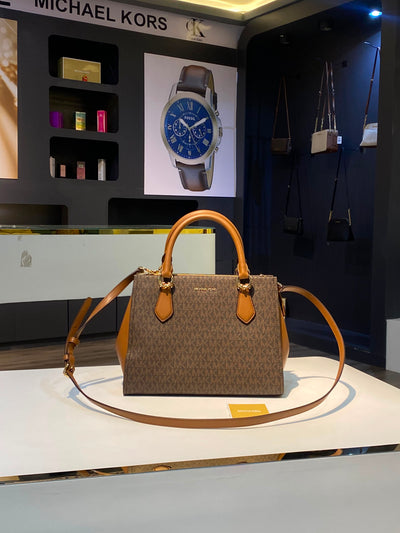 Michael Kors Marilyn Medium Signature Logo Convertible Satchel