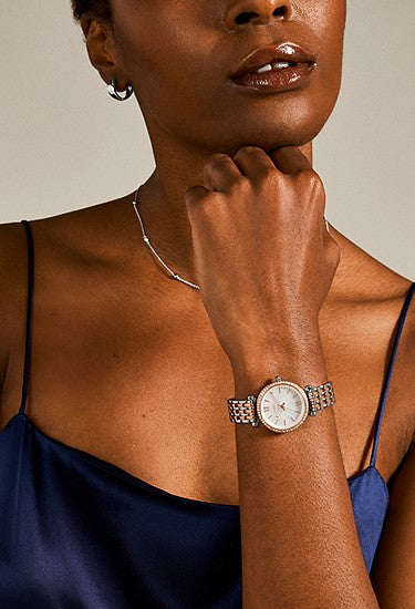 Fossil Carlie Mini Three-Hand Two-Tone Stainless Steel Watch