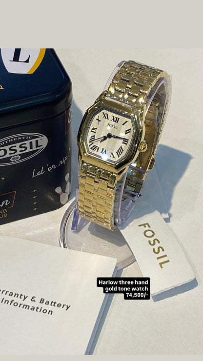 Fossil Harlow Three-Hand Gold-Tone Stainless Steel Watch