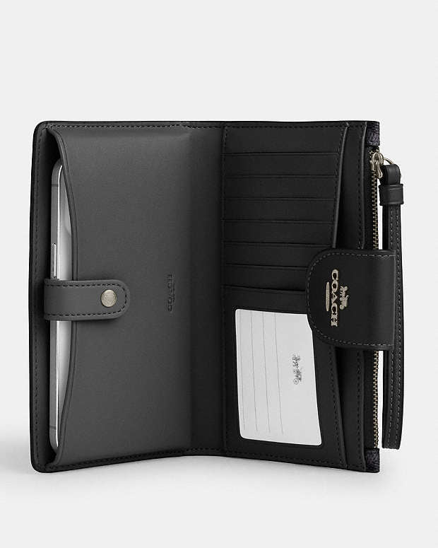 Coach Phone Wallet In Signature Canvas