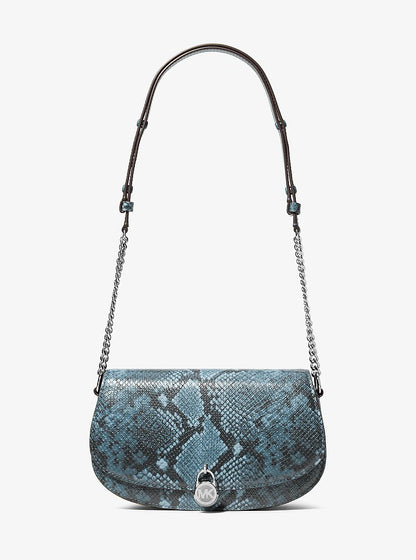 Michael Kors Mila Medium Snake Embossed Messenger Bag