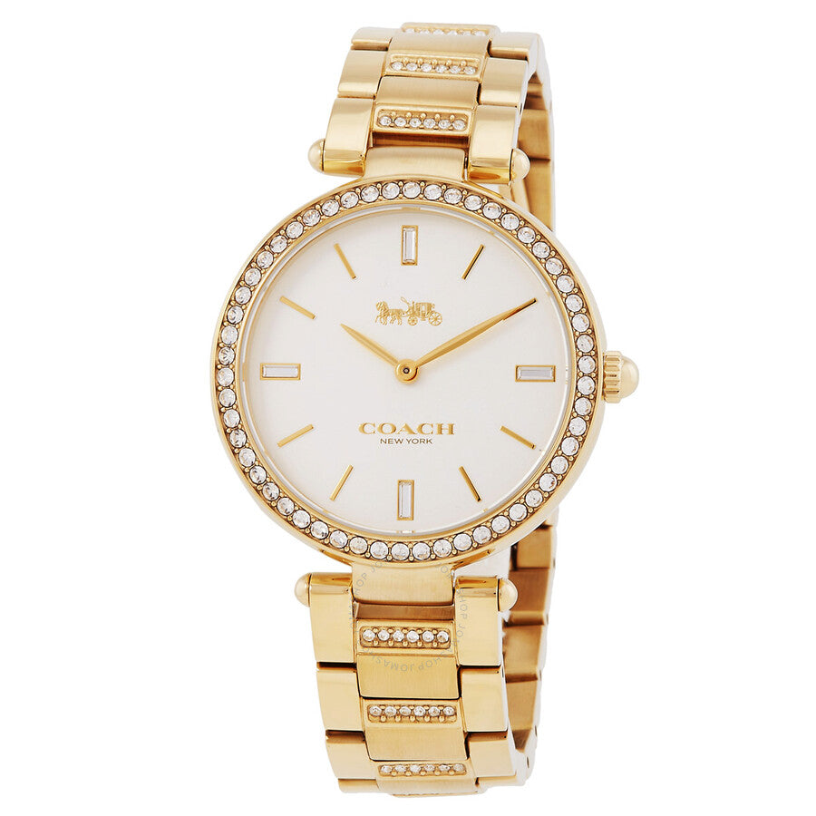 Park Quartz Crystal White Dial Ladies Watch