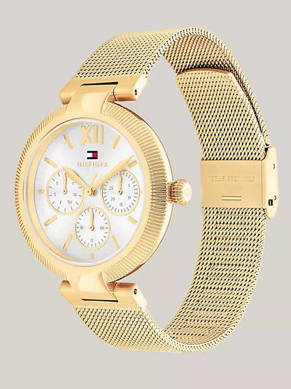 Tommy Hilfiger 36MM Multifunction Gold-Tone Mesh Watch