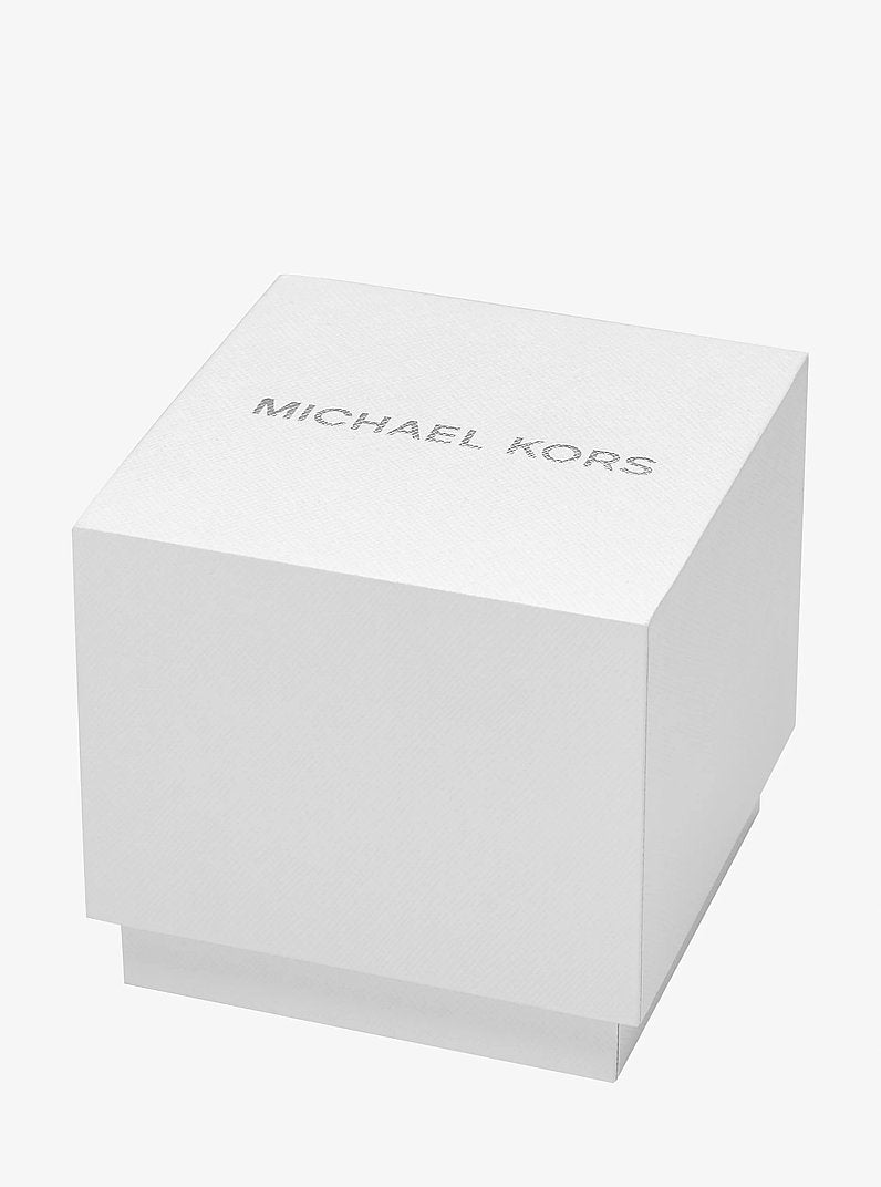 Michael Kors Mini Gwynn Pavé Gold-Tone and Leather Watch